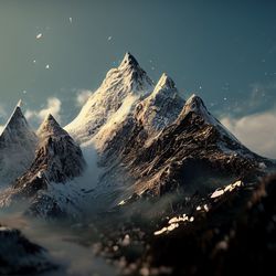 Snowy mountain peak