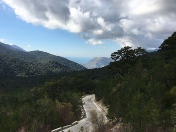 Scenic view of mountains against sky