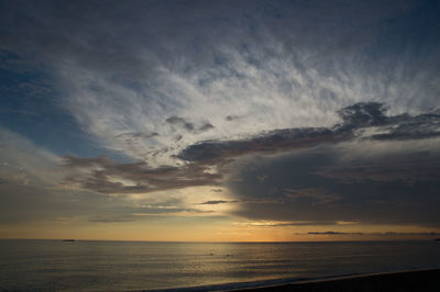 Scenic view of sea at sunset