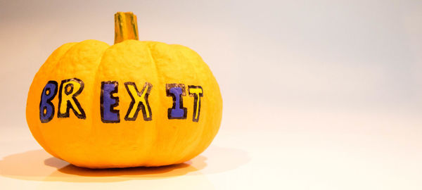 Close-up of pumpkin on table