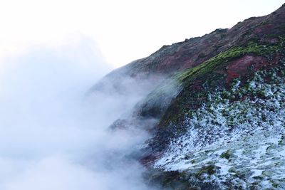 Scenic view of mountains against clear sky