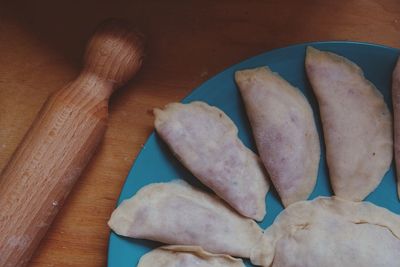 High angle view of vegetables on cutting board