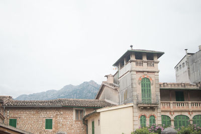 Low angle view of house against clear sky