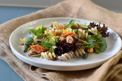 Close-up of salad in plate on table