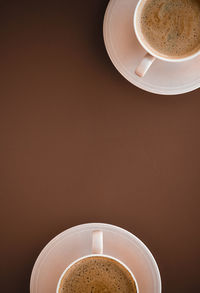 High angle view of coffee on table