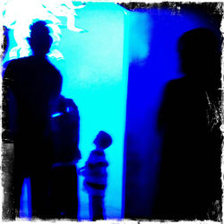 Man standing at night