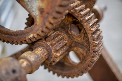 Close-up of rusty machine part