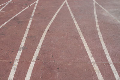 High angle view of zebra crossing on road