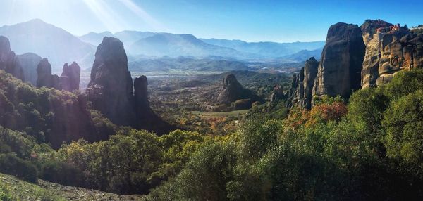 Panoramic view of trees and mountains