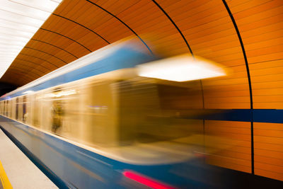 Train at railroad station platform