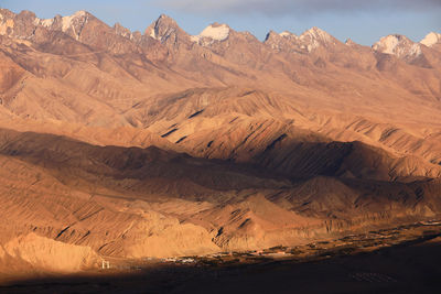 Aerial view of a desert