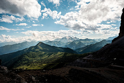 Scenic view of mountains against sky