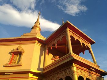 Low angle view of temple against sky