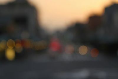Defocused image of illuminated lights