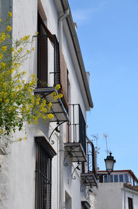 Low angle view of buildings against sky