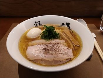 High angle view of meal served in plate