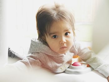 Close-up portrait of cute baby