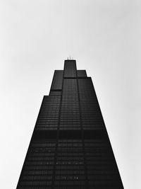 Low angle view of modern building against clear sky