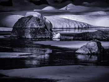 Scenic view of frozen river during winter