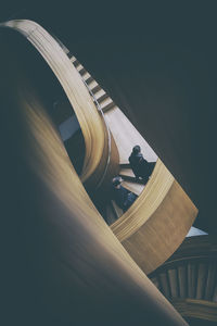 Blurred motion of book on stage
