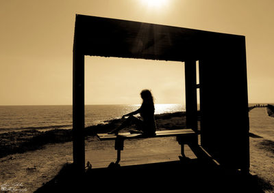 Scenic view of sea at sunset