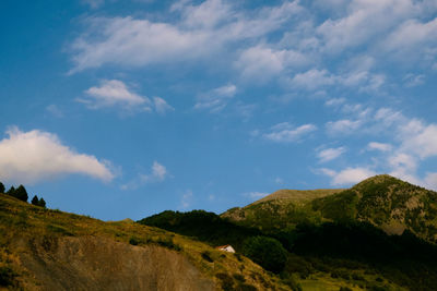 Low angle view of mountain against sky