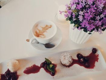 Close-up of pastry in plate