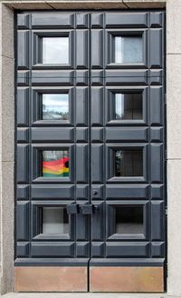 Building seen through window