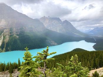 Scenic view of mountains against sky