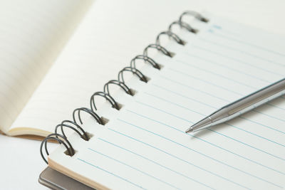 High angle view of pen on table