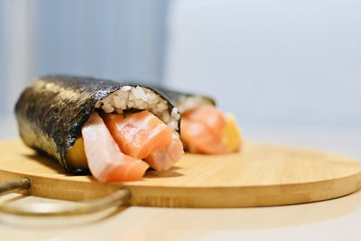 Close-up of food on table