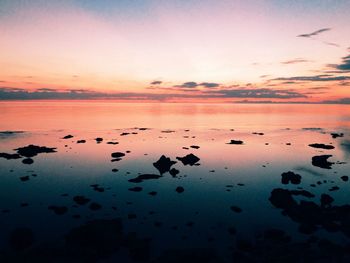 Scenic view of sea at sunset