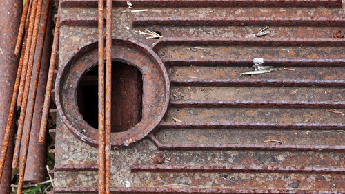 Full frame shot of rusty metal door