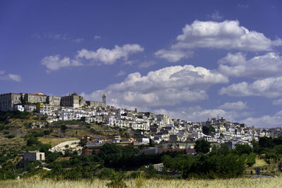 High angle view of townscape against sky