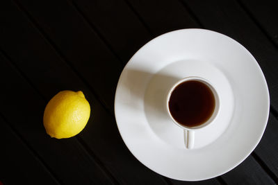 High angle view of tea on table