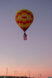 Low angle view of hot air balloon against sky