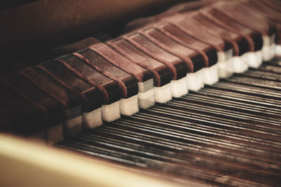 Close-up of piano keys