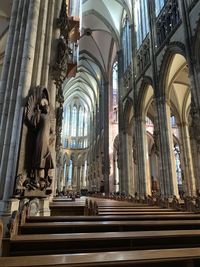 Low angle view of statues in building