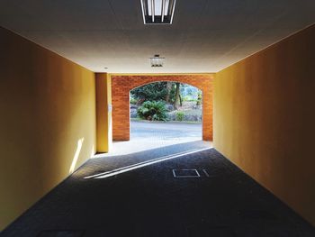 Empty corridor along walls