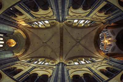 Low angle view of ceiling of cathedral