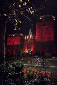 View of illuminated building at night