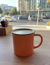 Close-up of coffee on table