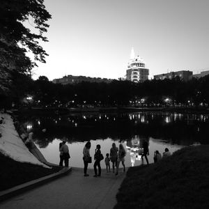 Group of people in front of building