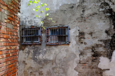 Blue windows of house