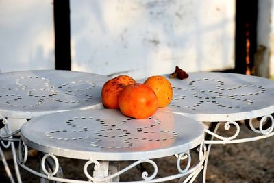 Close-up of fresh fruits in plate on table