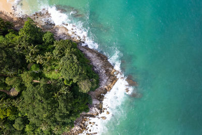 High angle view of sea