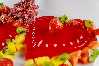 Close-up of fruits in plate