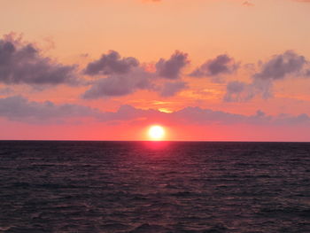 Scenic view of sea at sunset