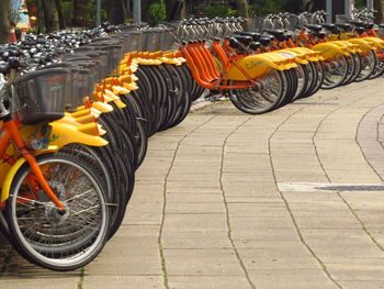 Bicycle parked on street