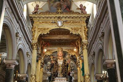 Low angle view of statues in building